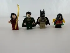LEGO DC SuperHeroes Minifigure Lot (4) Batman & Robin Ra’s & Talia Al Ghul 76056