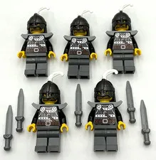 Lego 5 New Castle Minifigures Men Swords Army Knights Figures