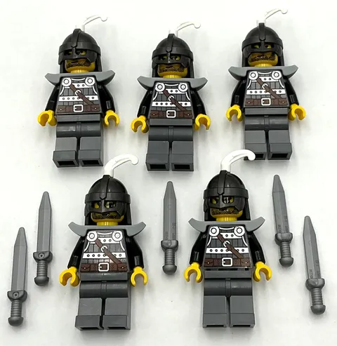 Lego 5 New Castle Minifigures Men Swords Army Knights Figures