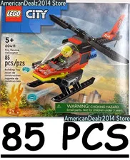 LEGO City Fire Rescue Helicopter 60411 85 Pieces with Minifigure NEW