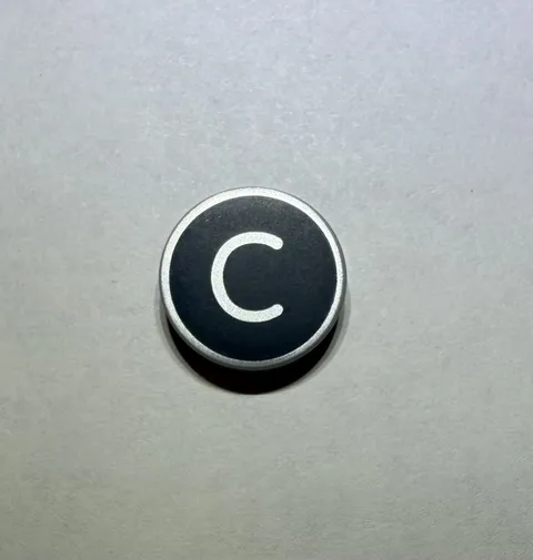 Lego 2x2 Round Printer Tile Letter C c Black Silver New City