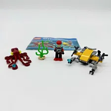 LEGO CITY Deep Sea Scuba Scooter 60090 Complete Set Scuba Diver Octopus Manual