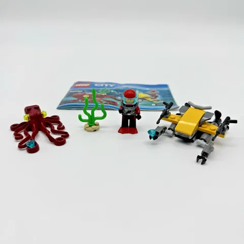 LEGO CITY Deep Sea Scuba Scooter 60090 Complete Set Scuba Diver Octopus Manual