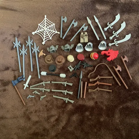 Large Lot Of Lego WEAPONS, Minifig Accessories, Parts, & Pieces 50 Total