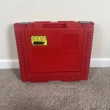 Lego Carrying Case Box Vintage 1984 Red Hard Plastic Travel Carrier approx 15x13