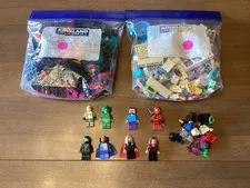 Large Lego Lot With 8 Authentic Lego Figures, Used, SEE ITEM DESCRIPTION
