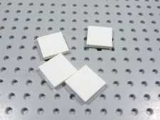 LEGO Lot of 4 White 2x2 Smooth Tiles Plates BB