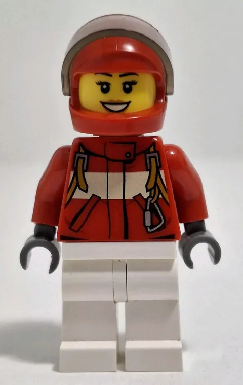 Lego Female Paramedic Pilot Minifigure Fire Suit Harness Carabiner Pattern
