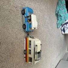 LEGO Camper Van Set with Camper Trailer & Blue car Vehicle Builds
