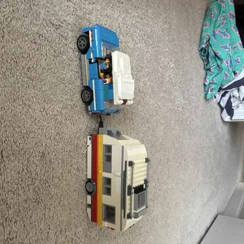 LEGO Camper Van Set with Camper Trailer & Blue car Vehicle Builds
