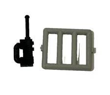 VTG 90s Lego 6016 Window Bar Grille Silver Black Minifigure Utensil Radio