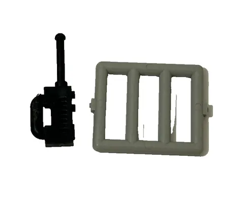 VTG 90s Lego 6016 Window Bar Grille Silver Black Minifigure Utensil Radio
