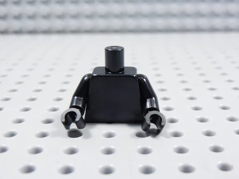 LEGO Black Plain Blank Torso Minifig w/ Black Hands BL