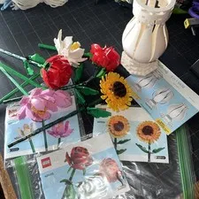 Lego Roses Orchids 1 Sunflower And Bricktanicals Vase