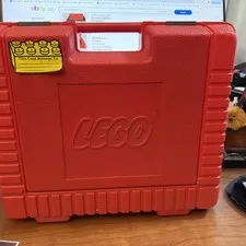 Lego Hard Storage Case Vintage 1985 Red Large Made In USA. 15.3 Oz Of Legos