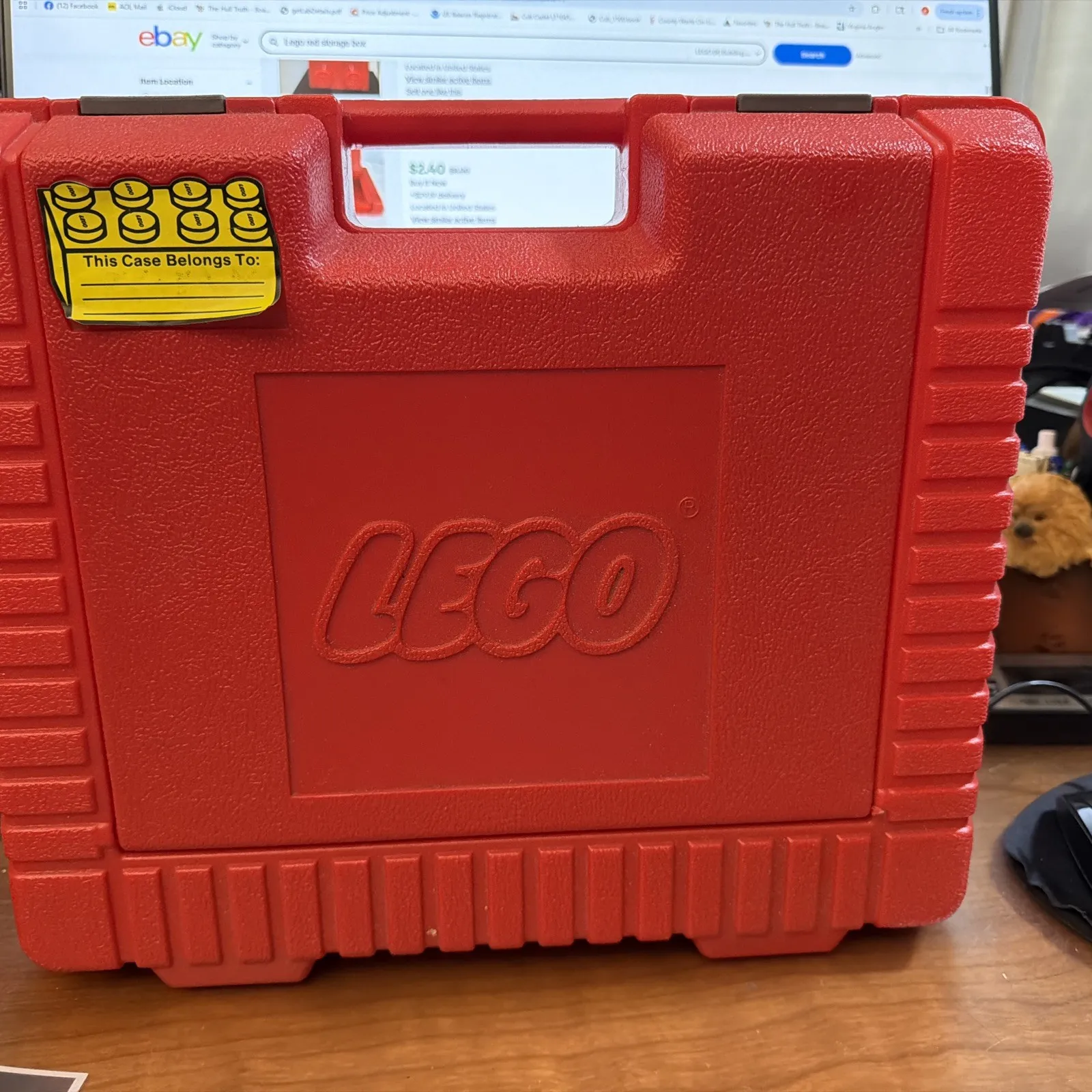 Lego Hard Storage Case Vintage 1985 Red Large Made In USA. 15.3 Oz Of Legos