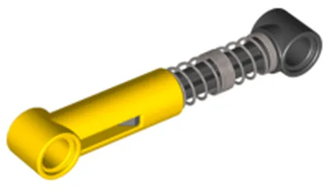 LEGO Yellow Technic, Shock Absorber 6.5L with Black Piston Rod - Hard Spring, Ti