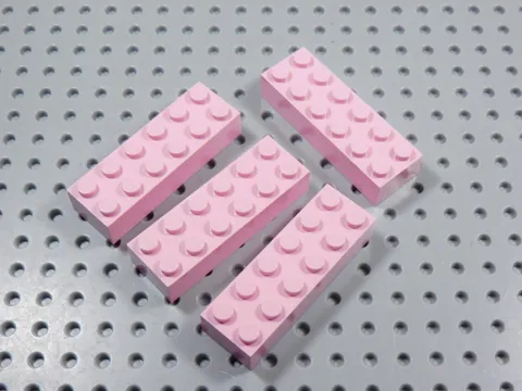 LEGO Lot of 4 Pink 2x6 Bricks BN