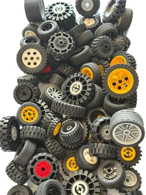 Lego 1 Lb 11 oz Bulk Lot Over 200 Pieces Tires/Wheels for Car/Truck/TECHNIC V3