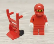 Lego rac025 F1 Ferrari Pit Crew Member without Torso Stickers Red Minifigure