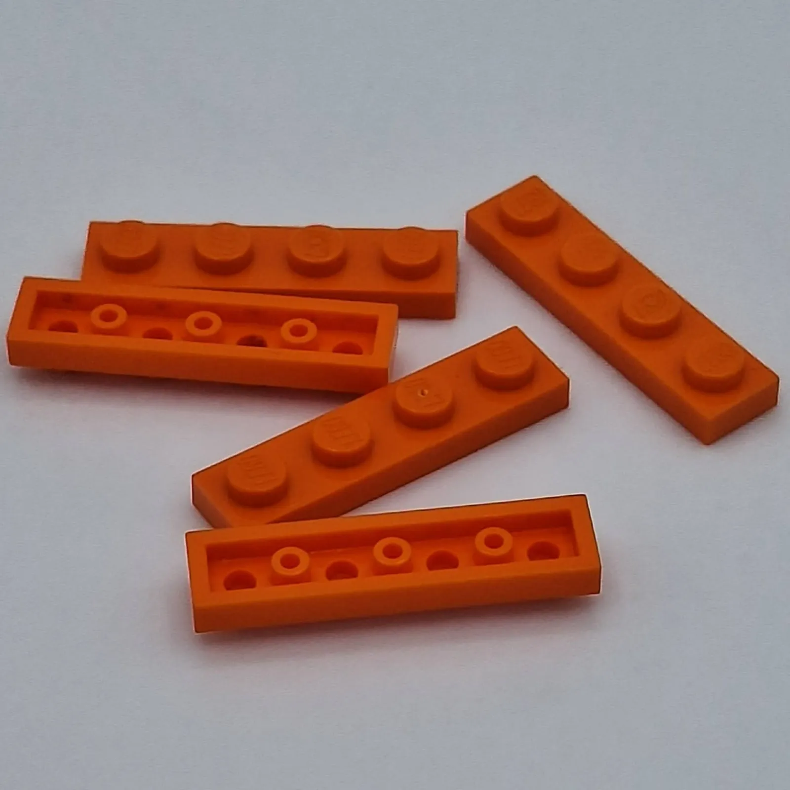 Lego - 5 Basic Orange Plate 1 X 4 3710