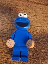 !!! LEGO Figurine Sesame Street Cookie Monster Minifigure With Two Cookies !!!
