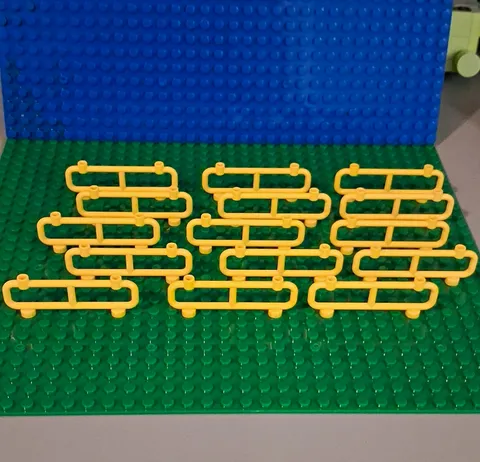 LEGO Bar 1 x 8 x 2 Fence In Yellow. Lot Of 15