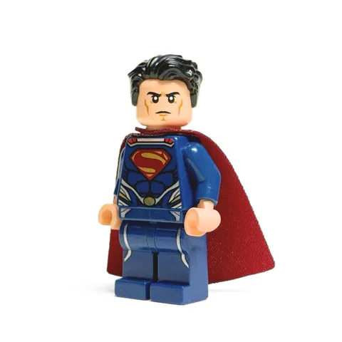 LEGO DC Minifigure Man of Steel Superman Dark Blue Custom Head And Cape
