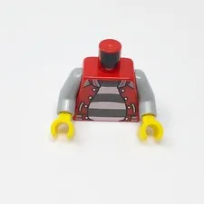 LEGO Minifigure Torso Open Varsity Jacket 75 on Back Over Dark 973pb4006c01