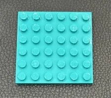 LEGO Parts: Flat Base Plate 6x6 Dark Turquoise Part # 3958