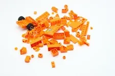 LEGO BRIGHT ORANGE Bulk Lot Bricks Plates Special Parts Pieces Door and Wheels
