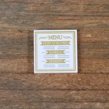 LEGO White Tile 2x2 Parisian Restaurant Menu 3068pb0819 1Pc