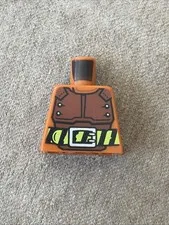 LEGO Minifigure Torso Dark Orange Vest with Reddish Brown Body Armor, Damaged