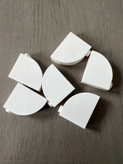 LEGO 33243 White Slope, Curved 3 x 1 x 2 with Hollow Stud 6 Pieces