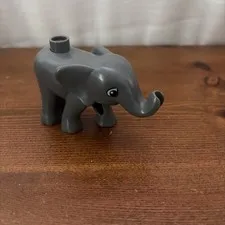 Lego Duplo Baby Elephant Figure Gray Zoo Safari Ark Circus Animal Minifigure