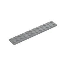 LEGO 4x Light Bluish Gray Plate 2 x 12 inv.629