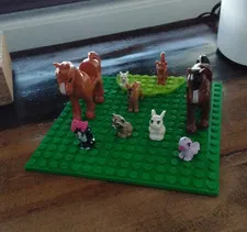 LEGO Animal Figures Lot Horses Cat Rabbit Dog