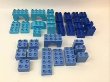Lego Duplo Basic Blue Light Blue Aqua Replacement Pieces 35pcs Different Sizes