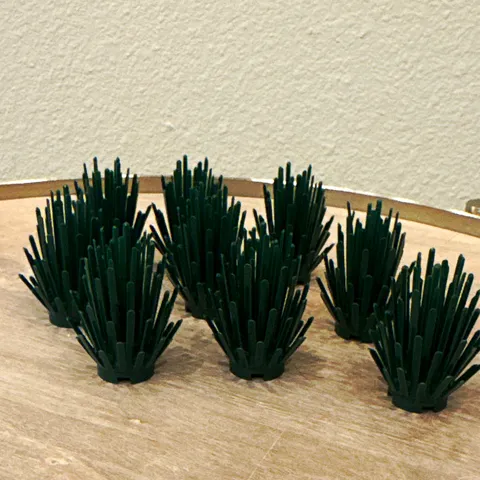 LEGO Dark Green Plant Grass Bush Pieces Bulk Lot 9 Plastic Parts Prickly Shrub