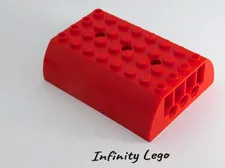 2 LEGO Red Slope 6 x 8 x 2 Curved Double Passenger Train (45411 7938)   2 Pieces