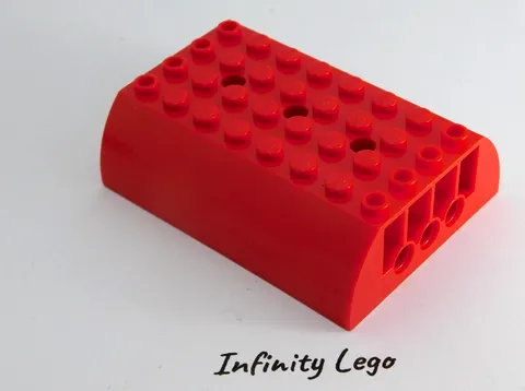 2 LEGO Red Slope 6 x 8 x 2 Curved Double Passenger Train (45411 7938)   2 Pieces
