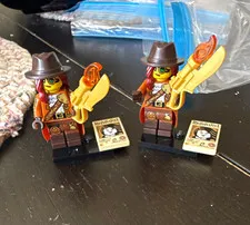 LEGO Minifigures Series 29 Lot of 2 with Accessories & Wanted Poster Tiles