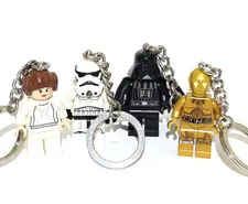 Lego Star Wars Minifigure Keychain Collection 4 Galactic Figures Leia Vader C3PO