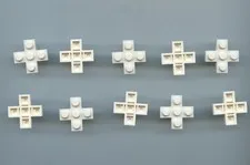 LEGO x 10 White Plate, Modified 3 x 3 Cross 15397
