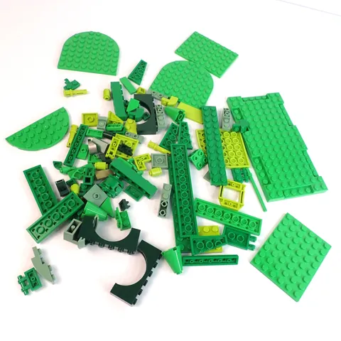 LEGO Parts - Assorted Greens,  Bulk Pieces - QTY 100 pc (4.7 oz)