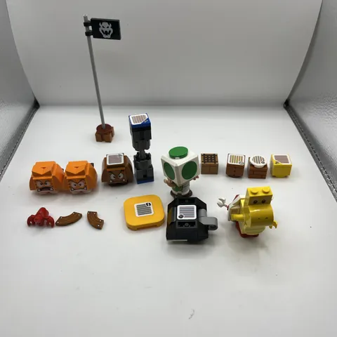Super Mario Lego Replacement Parts Lot Goomba Yoshi Flag Scanner Boxes Bundle