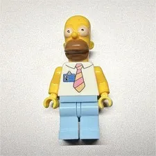 LEGO The Simpsons Homer Simpson Minifigure Yellow Head Light Blue Legs