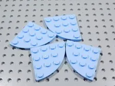 LEGO Lot of 4 Bright Light Blue 4x4 Round Corner Plates BE
