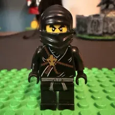 LEGO Ninjago Cole Black Ninja Minifigure Original Hood Vintage 2011 Figure