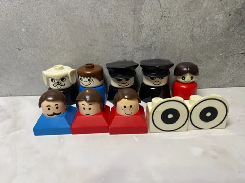 Vintage Lego Duplo Figures - Police Officer Dog, Boy, Dad, etc.